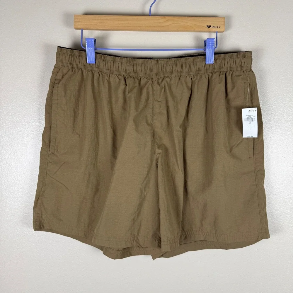 Old Navy Men's M Nylon Shorts Brown Crinkle Athletic Casual Workout Exercise NEW
